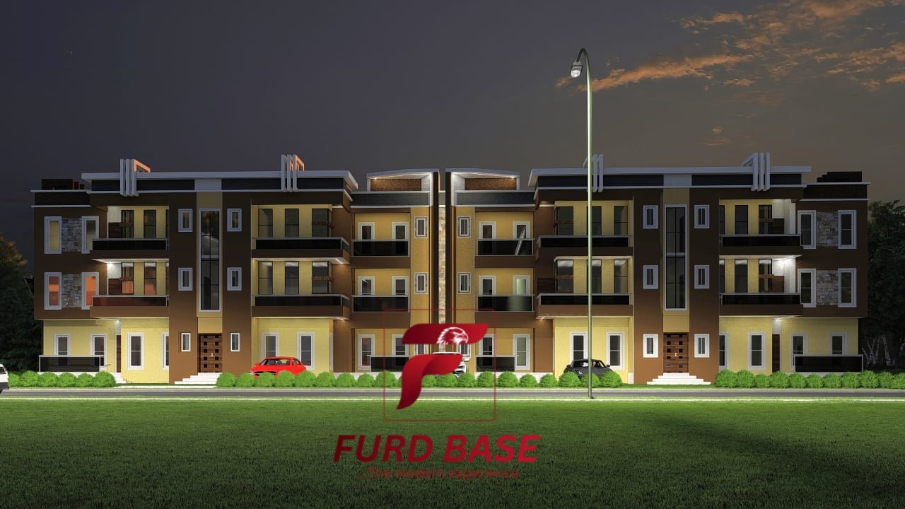 A twelve-unit three-bedroom apartment complex — brown facade — view 7